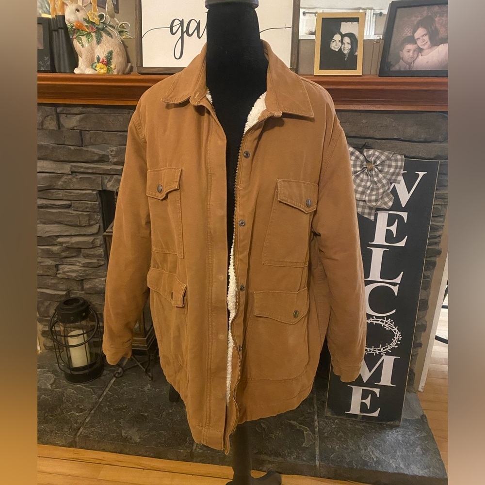 Dickies Brown Utility Jacket with Sherpa Lining